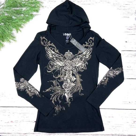 From Los Angeles Bus Stop Tops - NWT🤩🎁 |•FROM LOS ANGELES BUS STOP•| Hooded V-Neck Top
